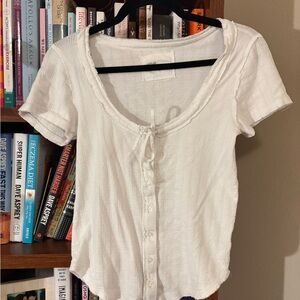 Aerie Sneak Peak White Button-Down Shirt
